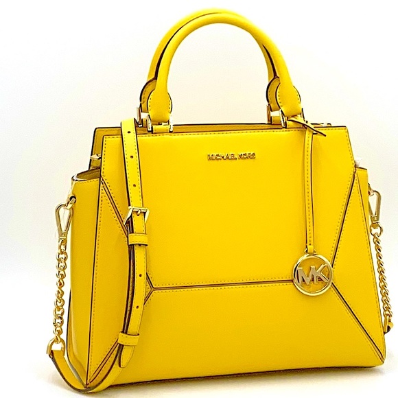 Michael Kors Handbags - MICHAEL KORS PRISM LARGE SATCHEL DAISY YELLOW